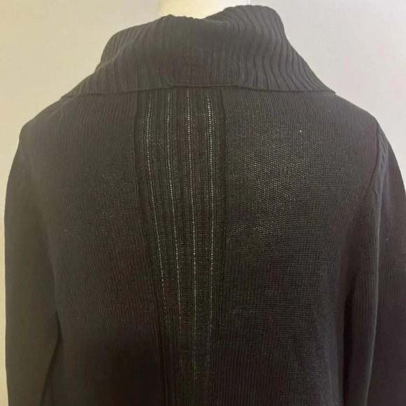 [S]Vintage Talula Babaton Linen/ Silk Blend Knit Black Open Shawl Cardigan-NWOT - Picture 6 of 9
